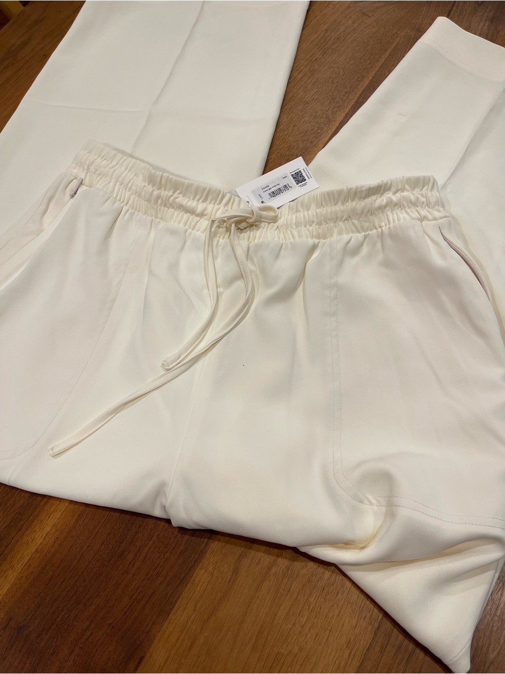 SPANX Cream Wide-Leg Drawstring Pants - Picture 8 of 8